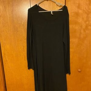 Long Sleeve, Long, Black Dress